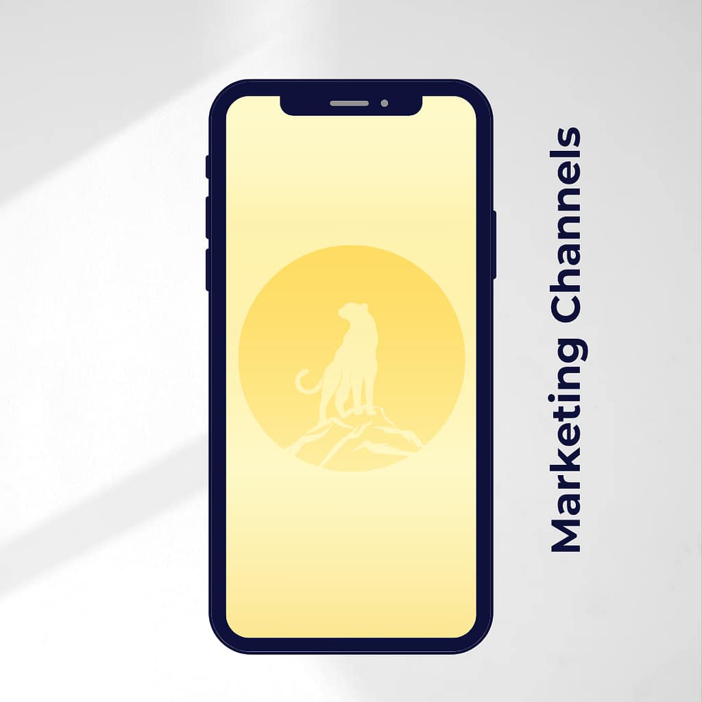 Stylized illustration representing various marketing channels concepts