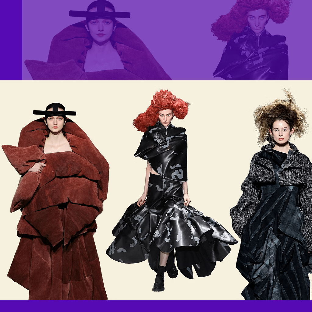 Avant-garde style. Women on the catwalk