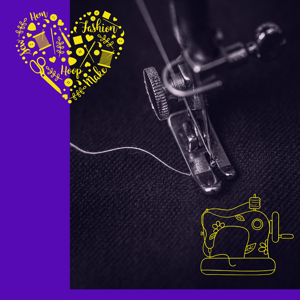 Sewing machine. Part with needle