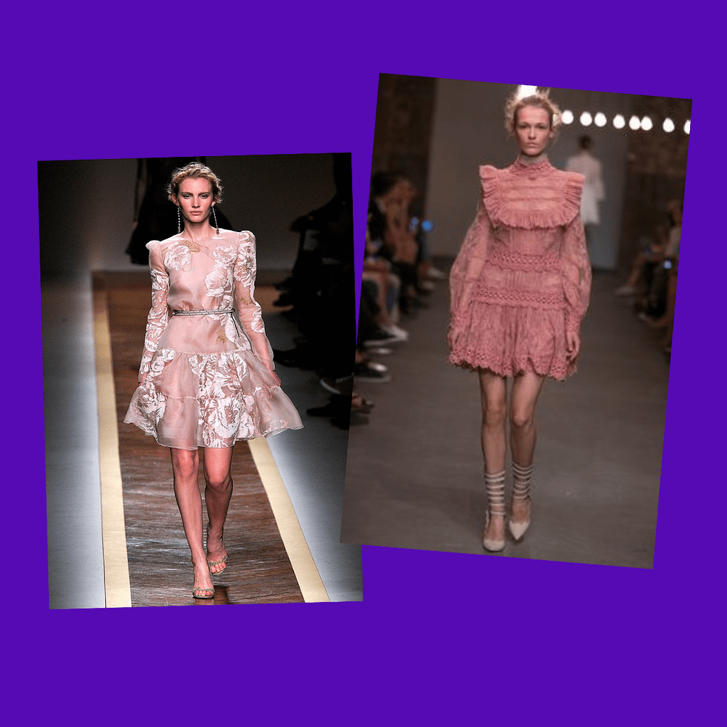 Romantic style. Women on the catwalk