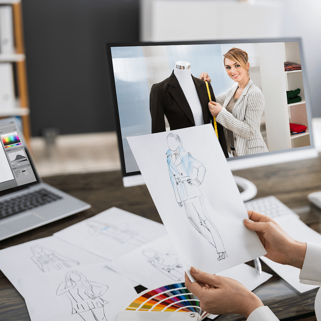 woman designs clothes online